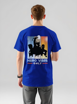 TheLyra Graphic Print Men Round Neck Blue T-Shirt