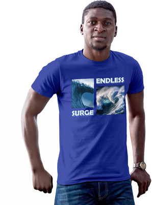 Fighterhero Printed Men Round Neck Blue T-Shirt