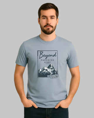 DRIPTHREAD Printed Men Crew Neck Grey T-Shirt