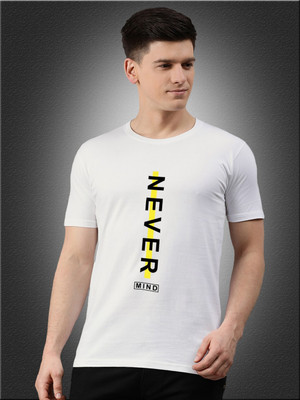 UNSULLY Printed Men Round Neck White T-Shirt