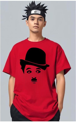 BLOSSOMTRADER Printed Men Round Neck Red T-Shirt