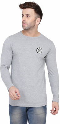 Trendfull Printed Men Round Neck Grey T-Shirt