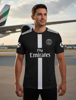 VCANEE Printed Men Round Neck Black, White T-Shirt