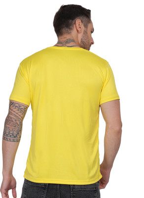 Joyfulmoments Graphic Print Men Round Neck Yellow T-Shirt