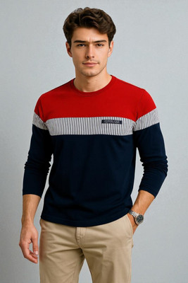 FASHIUM Colorblock Men Round Neck Multicolor T-Shirt