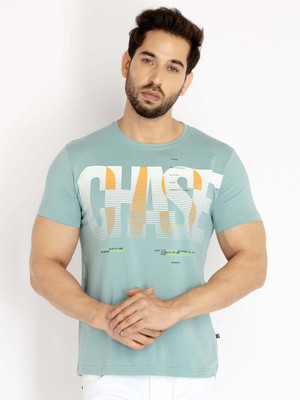 Status Quo Printed Men Round Neck Light Blue T-Shirt