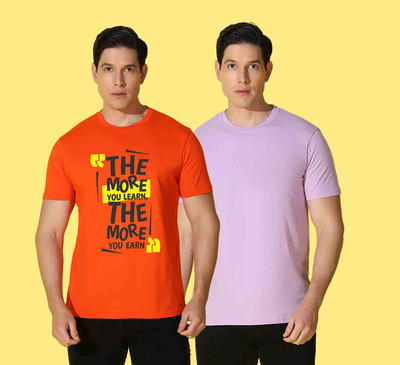 WOOSTRO Typography Men Round Neck Multicolor T-Shirt