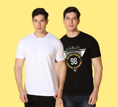 WOOSTRO Typography Men Round Neck Multicolor T-Shirt