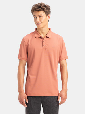 JOCKEY Solid Men Polo Neck Orange T-Shirt