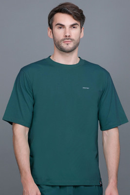 GODFREY Solid Men Round Neck Light Blue T-Shirt