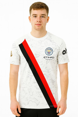 UNIQ Printed Men Polo Neck White T-Shirt