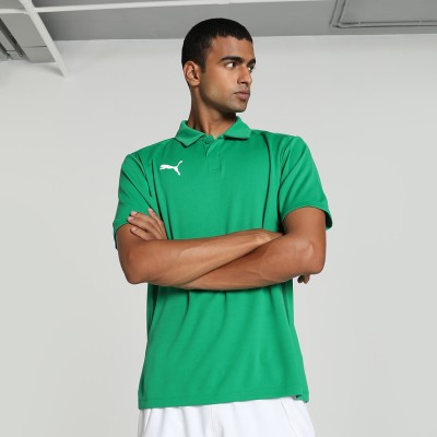 PUMA Solid Men Polo Neck Green T-Shirt