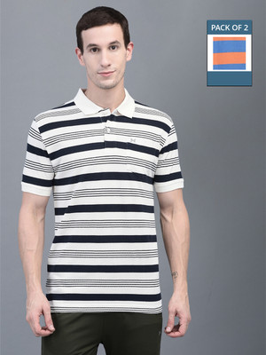 Force NXT Striped Men Polo Neck Multicolor T-Shirt