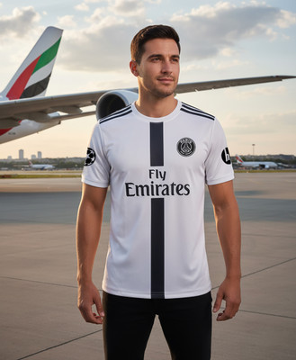 VCANEE Printed Men Round Neck White, Black T-Shirt