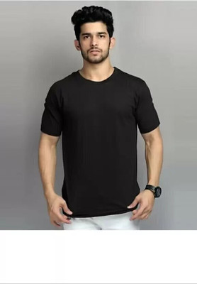 SPOWEARY Printed Men Round Neck Black T-Shirt