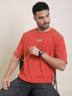 DIFFERENCE OF OPINION Printed Men Round Neck Red T-Shirt