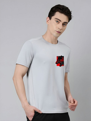 SZN Graphic Print Men Round Neck Grey T-Shirt