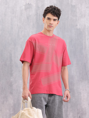 WROGN Printed Men Crew Neck Red T-Shirt