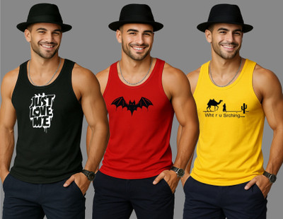 SSJE Printed Men Scoop Neck Black, Red, Yellow T-Shirt