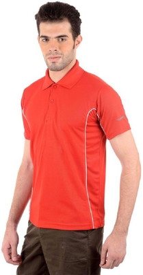 Burdy Solid Men Polo Neck Red T-Shirt