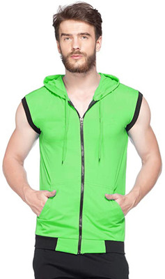 Moordale Fab Solid Men Hooded Neck Green T-Shirt