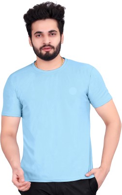 VVS FASHION Solid Men Round Neck Light Blue T-Shirt