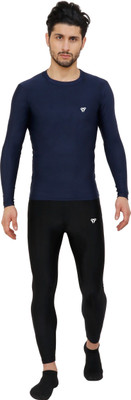 Kyk Solid Men Round Neck Dark Blue T-Shirt