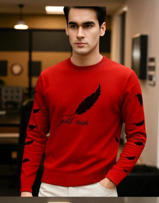 Teezler Printed Men Round Neck Red T-Shirt