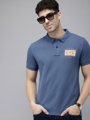 U.S. Polo Assn. Denim Co. Solid Men Polo Neck Dark Blue T-Shirt