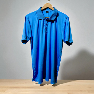 Sai Solid Men Polo Neck Blue T-Shirt