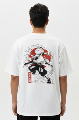 KALOTH Printed Men Round Neck White T-Shirt