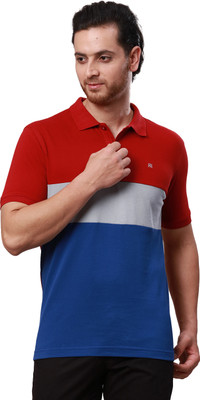 Raymond Solid Men Polo Neck Maroon T-Shirt