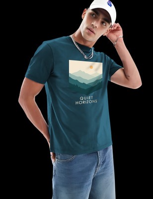 RAN ELEVEN COMPANY Graphic Print Men Crew Neck Black T-Shirt