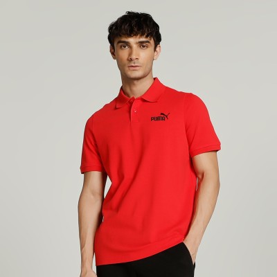 PUMA Solid Men Peter Pan Collar Red T-Shirt