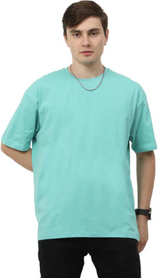 CHITRA STYLE Solid Men Round Neck Light Blue T-Shirt