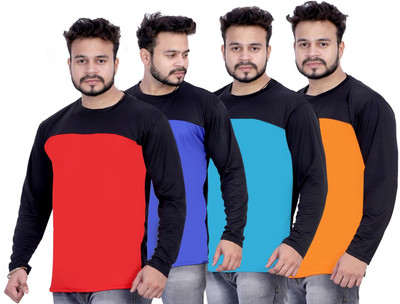 SYM Solid Men Round Neck Multicolor T-Shirt