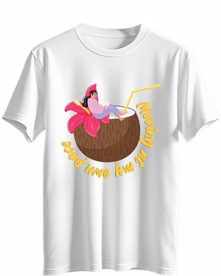 ATVI.FIT Printed Women Round Neck Black T-Shirt