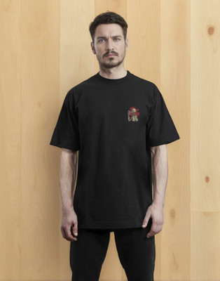 Moda Rapido Printed Men Round Neck Black T-Shirt