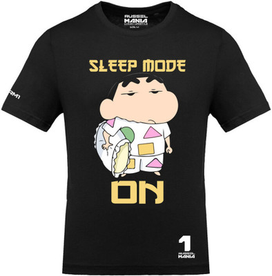 RusselMania Printed Men Round Neck Black T-Shirt