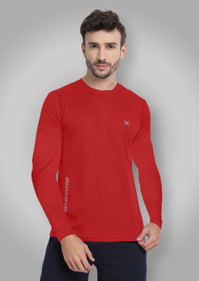 FTX Solid Men Round Neck Red T-Shirt