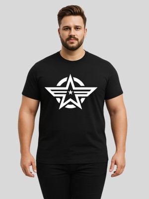 KART BLACK Printed Men Round Neck Orange T-Shirt