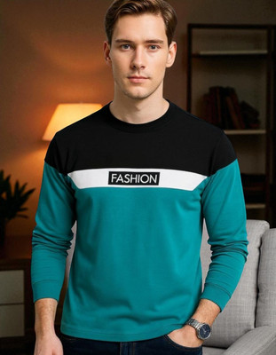 TrendShaper Printed Men Round Neck Green T-Shirt