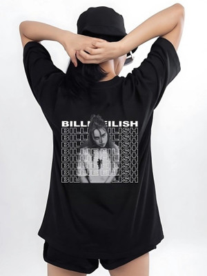 TheBTclub Graphic Print Women Round Neck Black T-Shirt