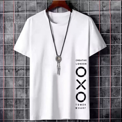 KASPY Printed Men Round Neck White T-Shirt