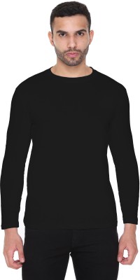 RYTONZ Solid Men Round Neck Black T-Shirt