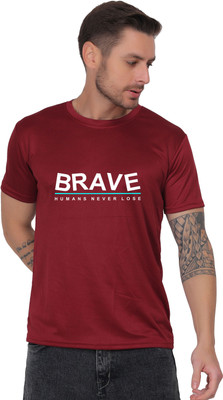 AZAADGARMENT Graphic Print Men Round Neck Maroon T-Shirt