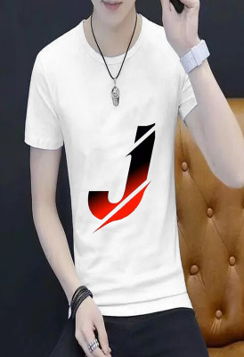 V DAS Typography Men Round Neck White T-Shirt