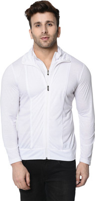 Tresna Trending Solid Men High Neck White T-Shirt
