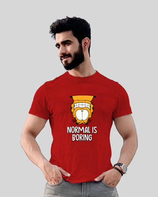 JP Creation Printed, Typography Men Round Neck Red T-Shirt