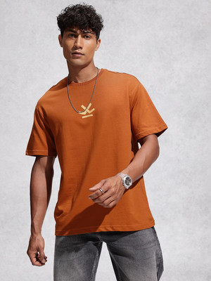 WROGN Printed Men Round Neck Red T-Shirt